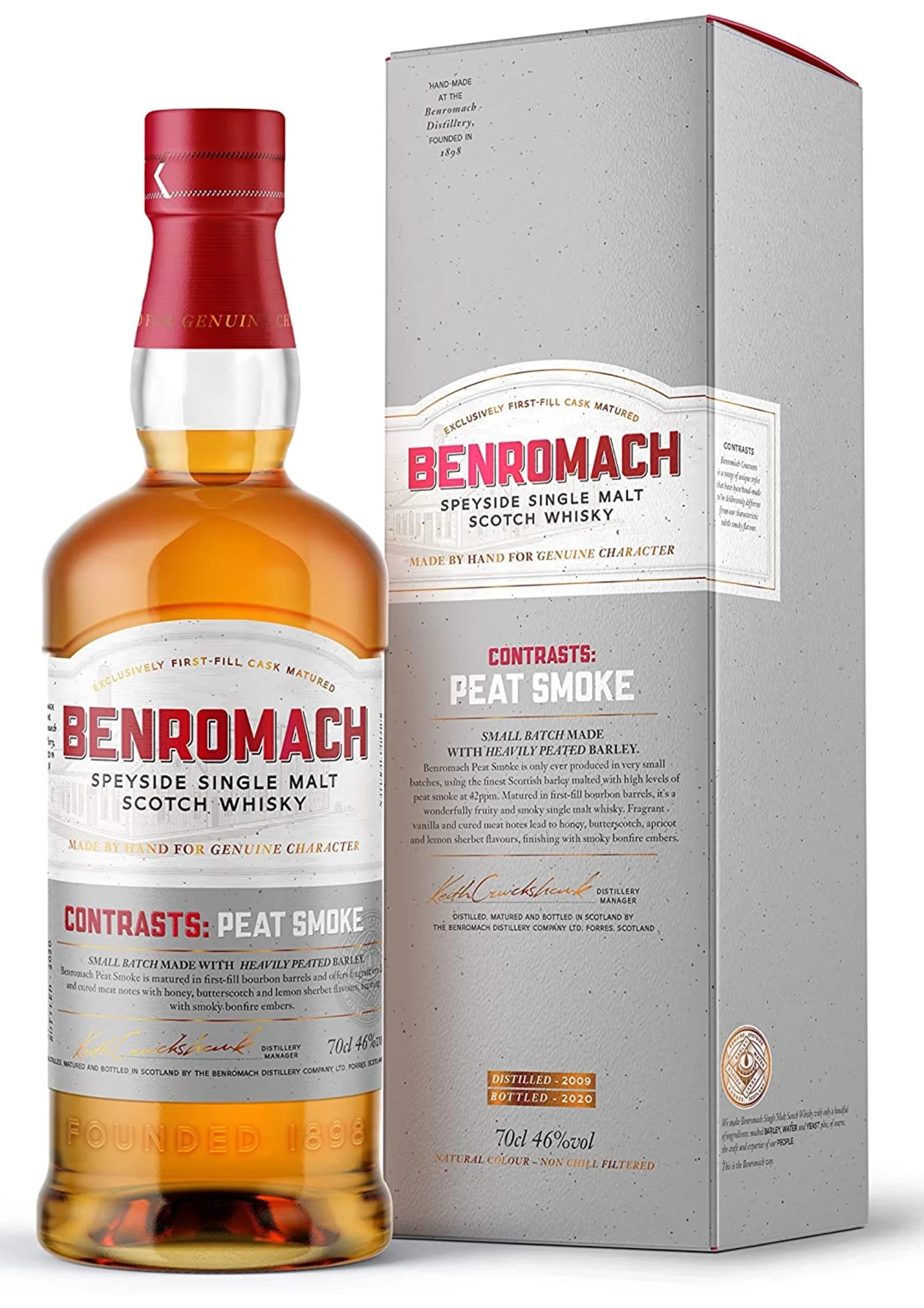 2012 Benromach Contrasts: Peat Smoke Sherry Cask, Speyside Single Malt Whisky, 46%