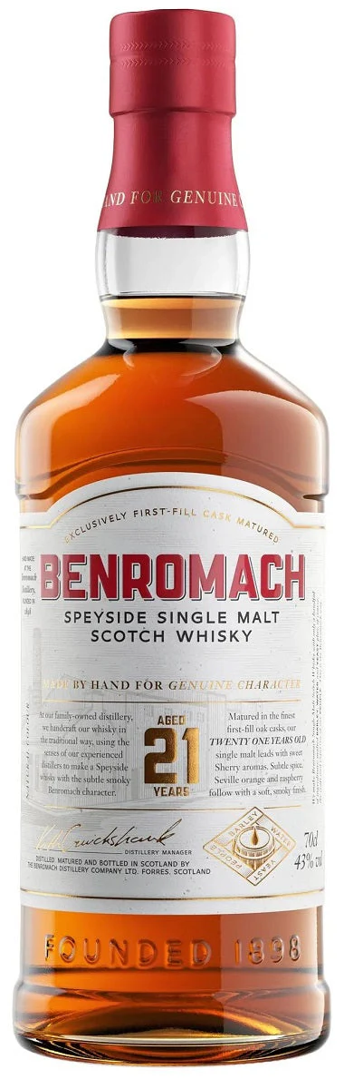 Benromach 21-Year-Old, Speyside Single Malt Scotch Whisky, 43%