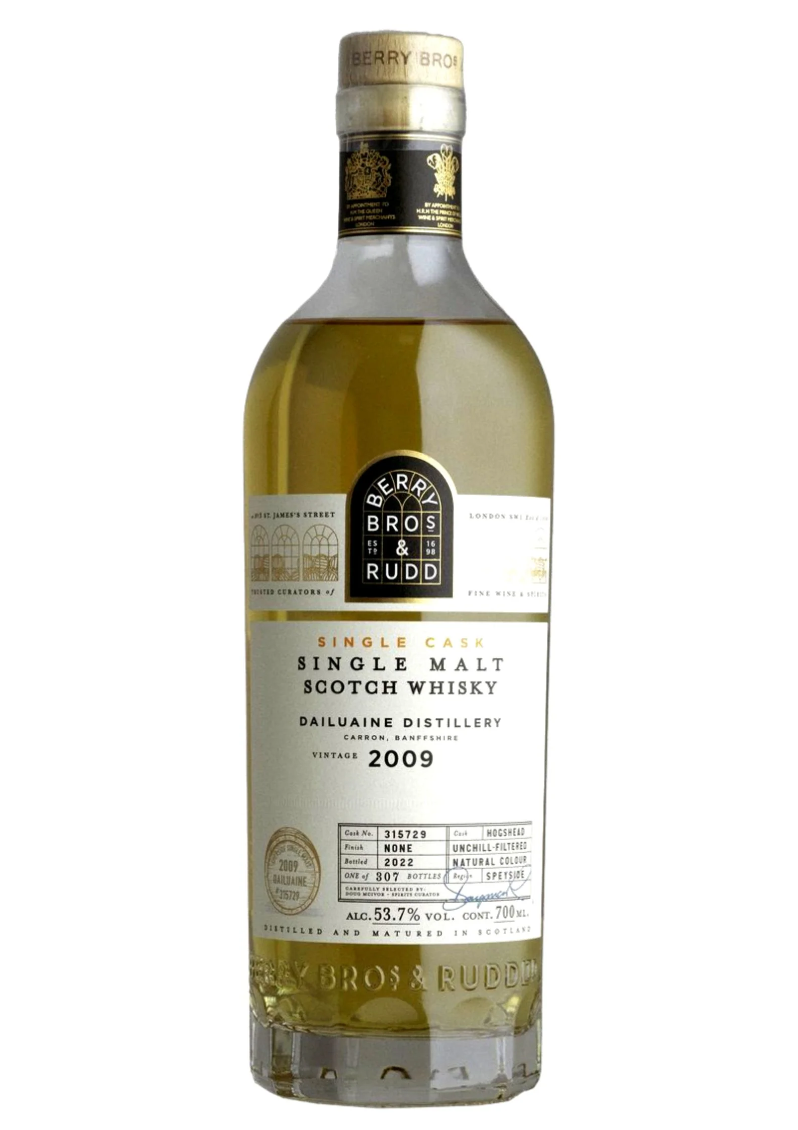 Berry Bros. & Rudd 2009 Dailuaine 13-Year-Old Hogshead, Speyside Single Malt Whisky, 53.2%
