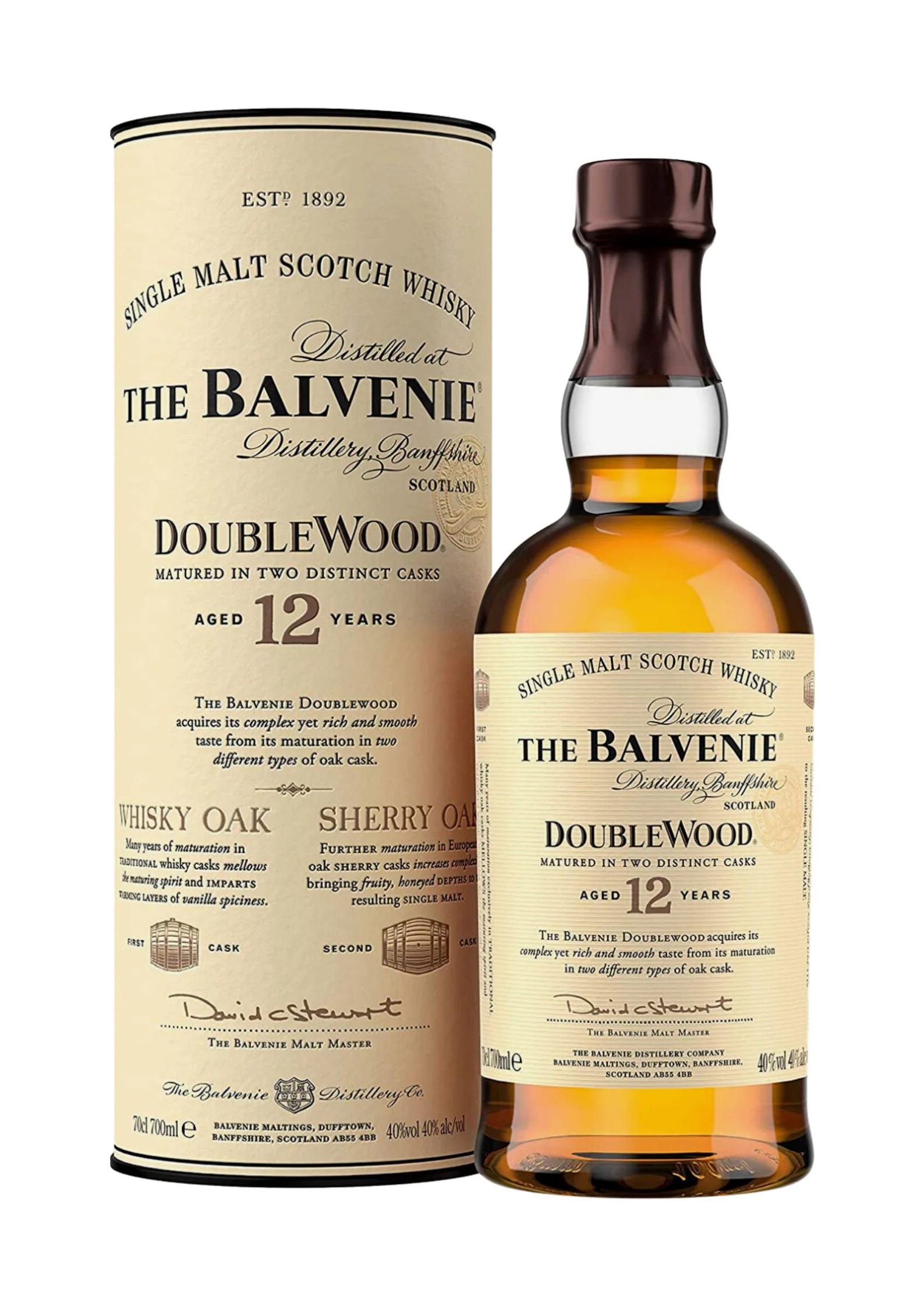The Balvenie Doublewood 12-Year-Old Speyside Single Malt Scotch Whisky, 40%